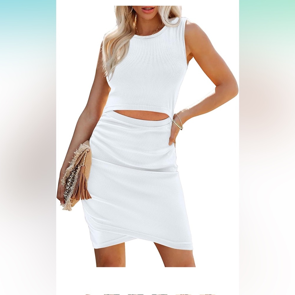 BTFBM white cut out dress